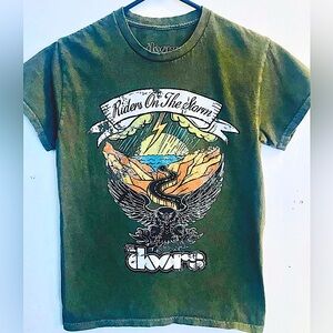 Black Short Sleeve Tee with Vibrant Mountain Graphic